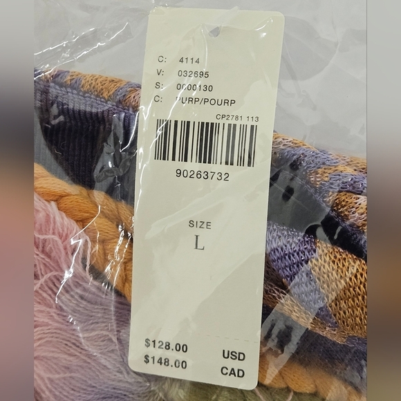 Anthropologie Flounce Knit Cropped Tassle Tank Top in Purple and Orange NWT - Picture 11 of 15